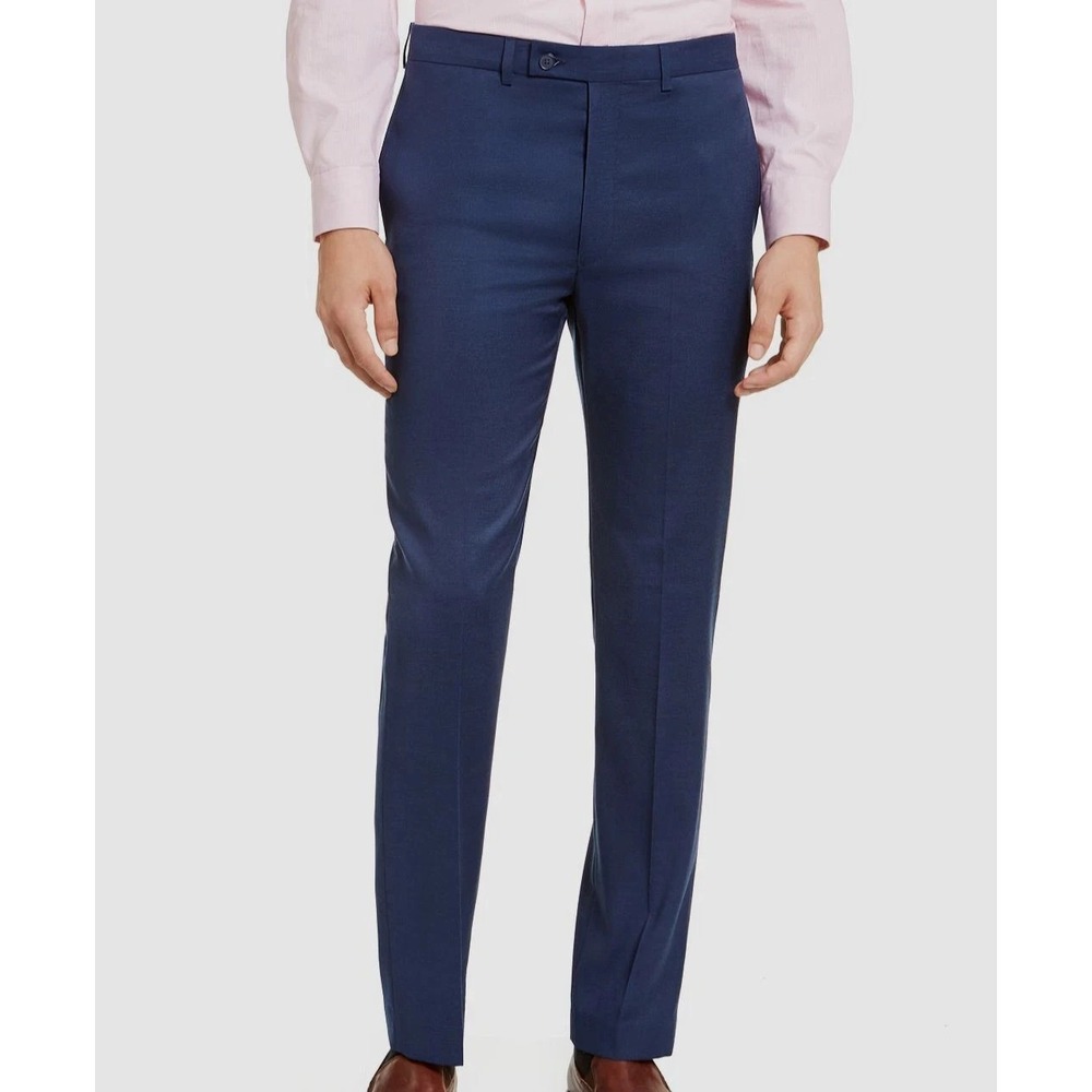 Calvin Klein Men's X‎ Slim-Fit Dress Pants Size 38W 30L 100%wool Natural Stretch